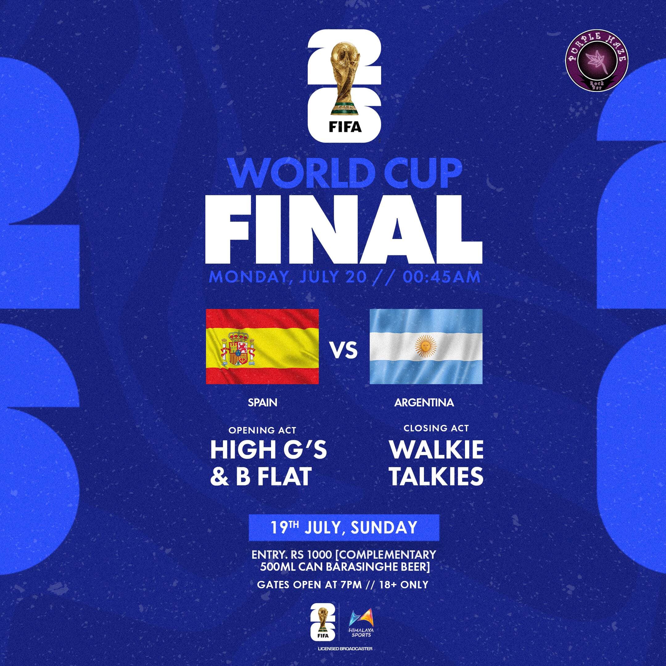 FIFA World Cup 2026™ Final Screening at Purple Haze Rock Bar