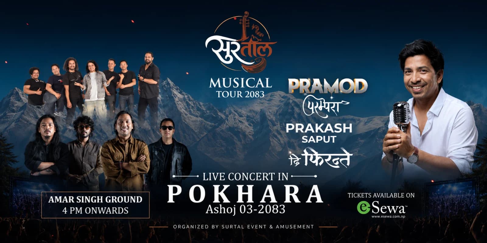Surtaal Musical Tour 2083 – Live Concert in Pokhara | Pramod Kharel & Prakash Saput poster