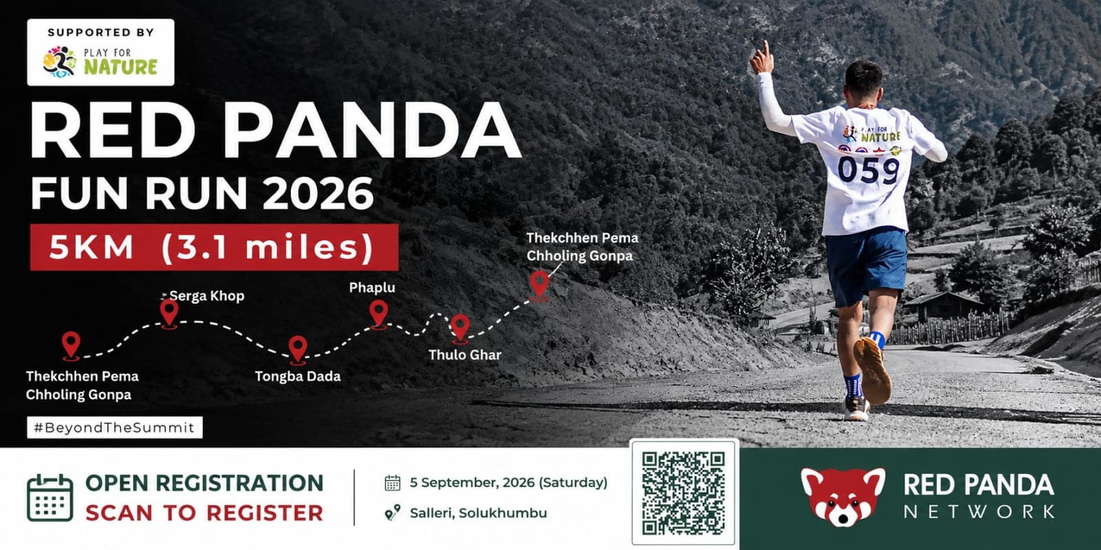 Red Panda Fun Run 2026 – 5K Charity Run in Salleri, Solukhumbu poster