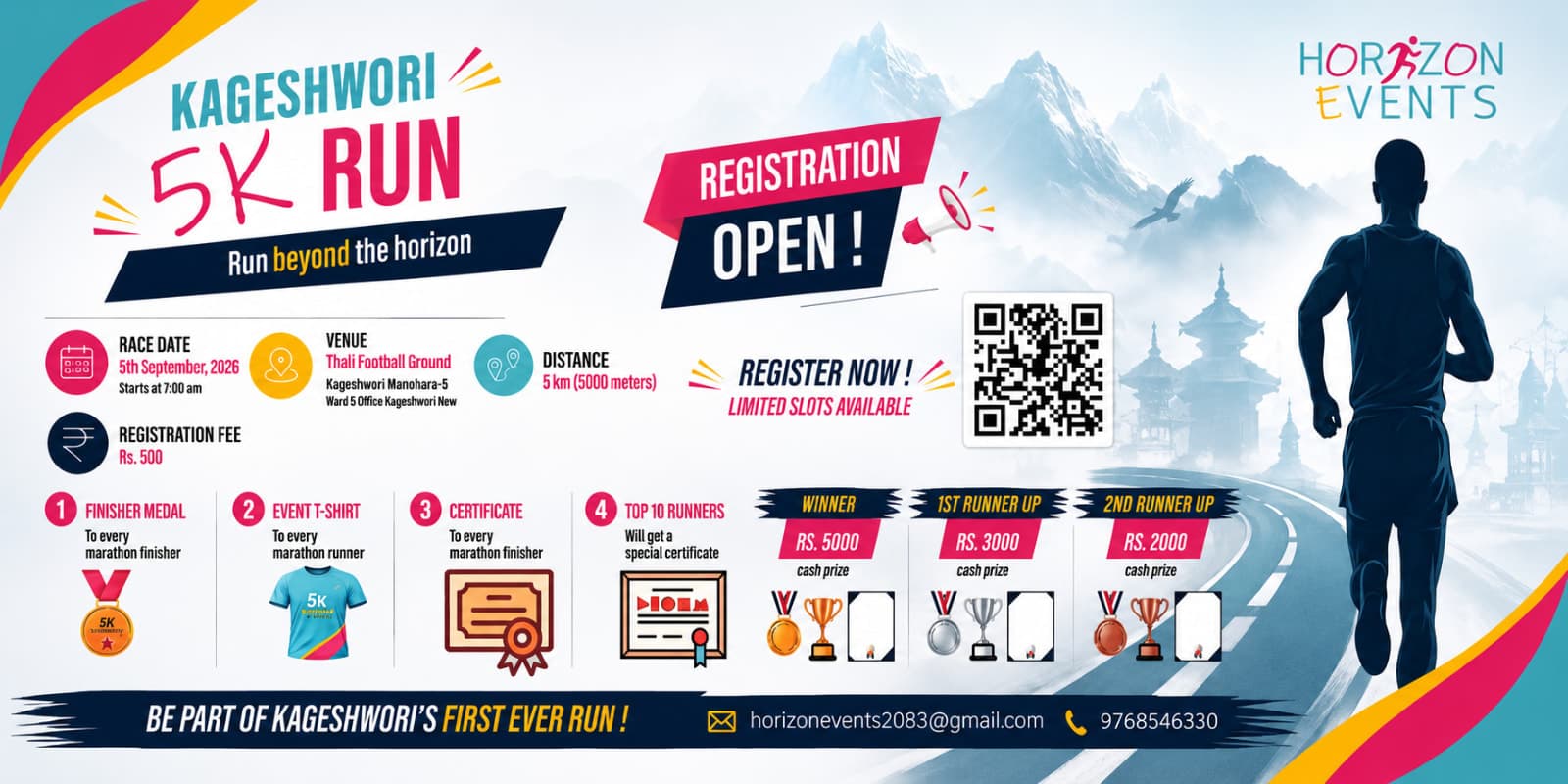 Kageshwori 5K Run 2026 – Run Beyond the Horizon poster