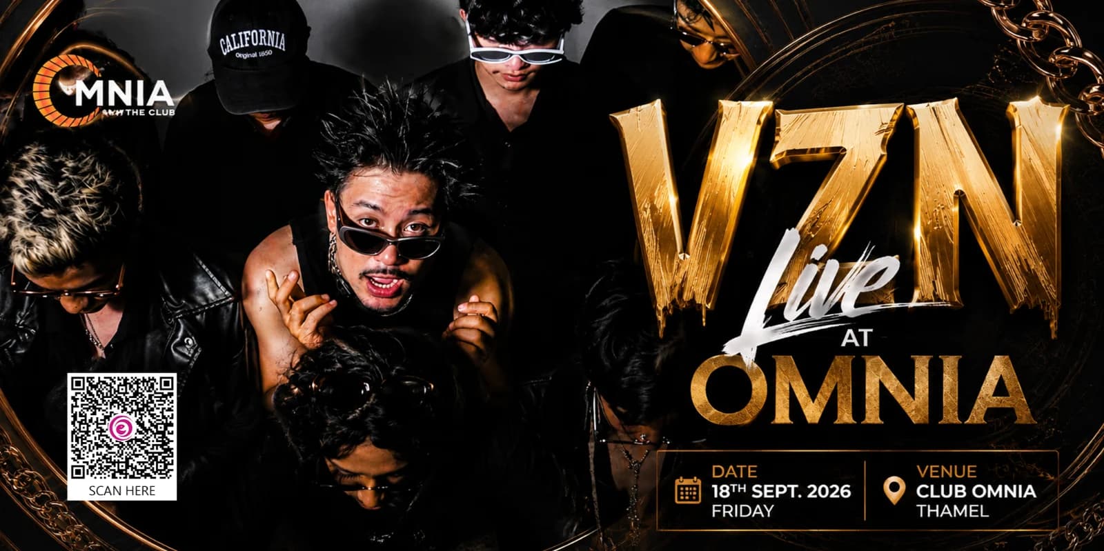 VZN Live at Club Omnia Thamel – Live Music Event in Kathmandu poster