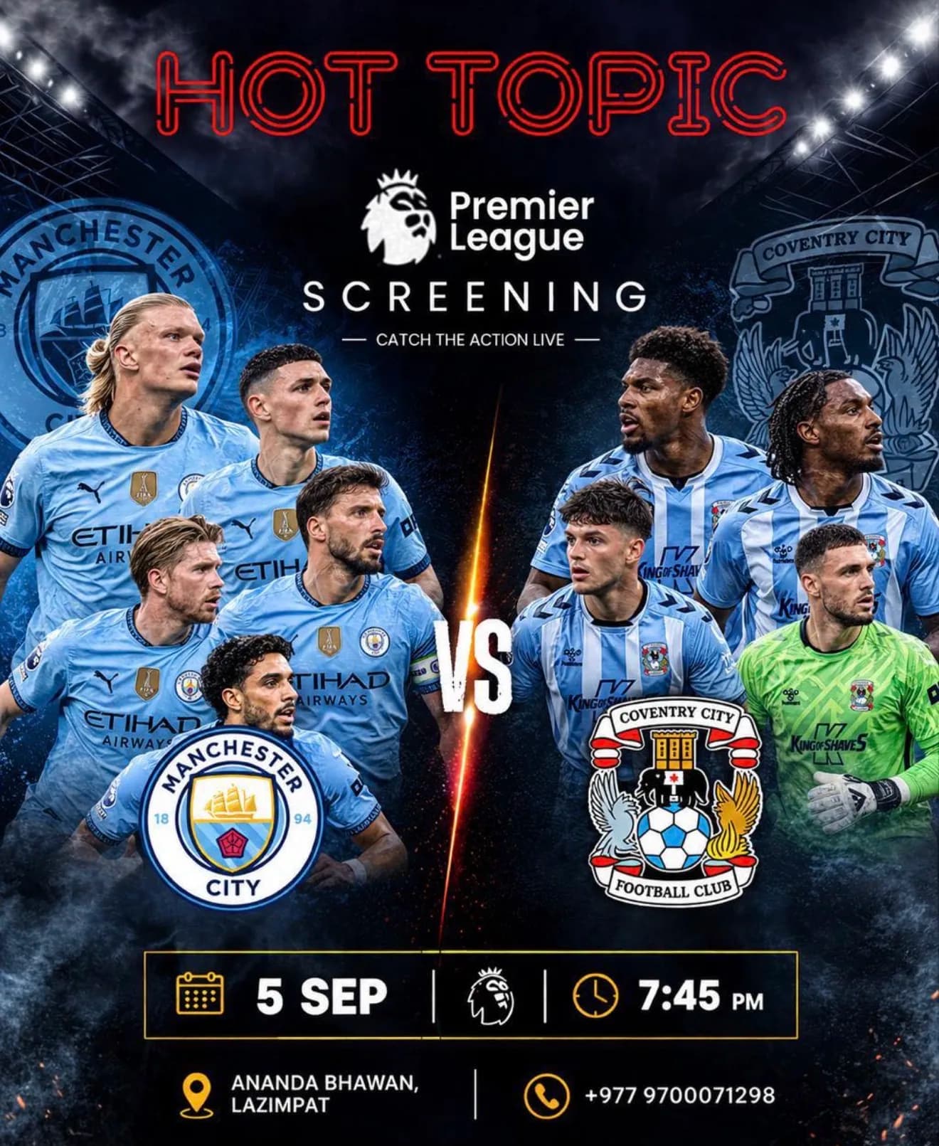 Manchester City vs Coventry City - Premier League Live Screening poster