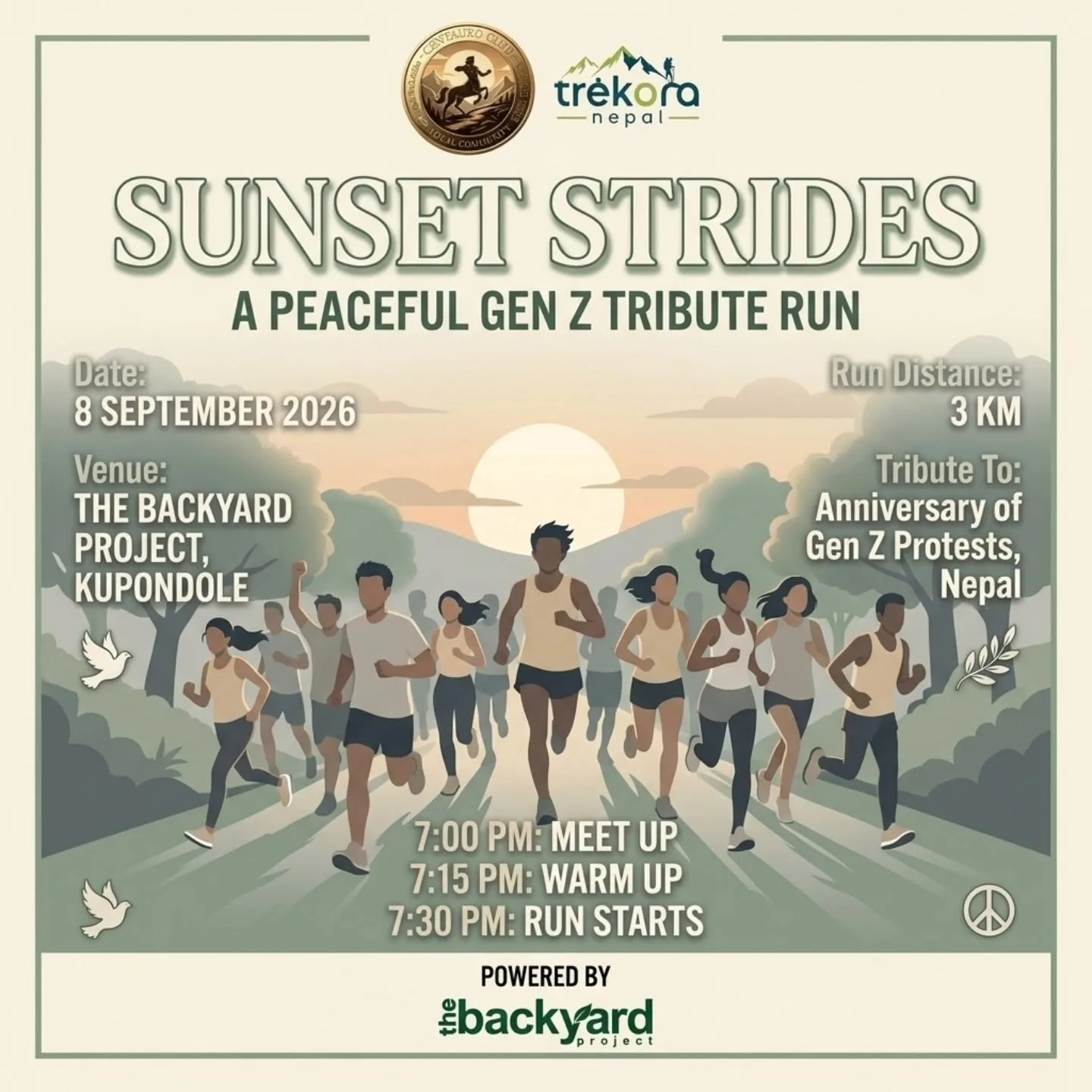 Sunset Strides - A Peaceful Gen Z Tribute Run poster