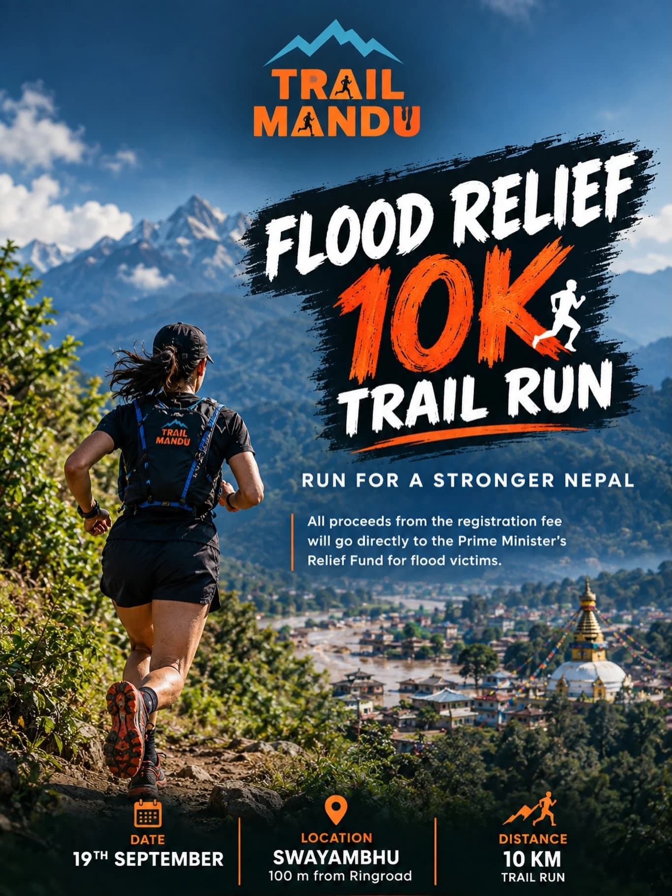Flood Relief 10K Trail Run poster