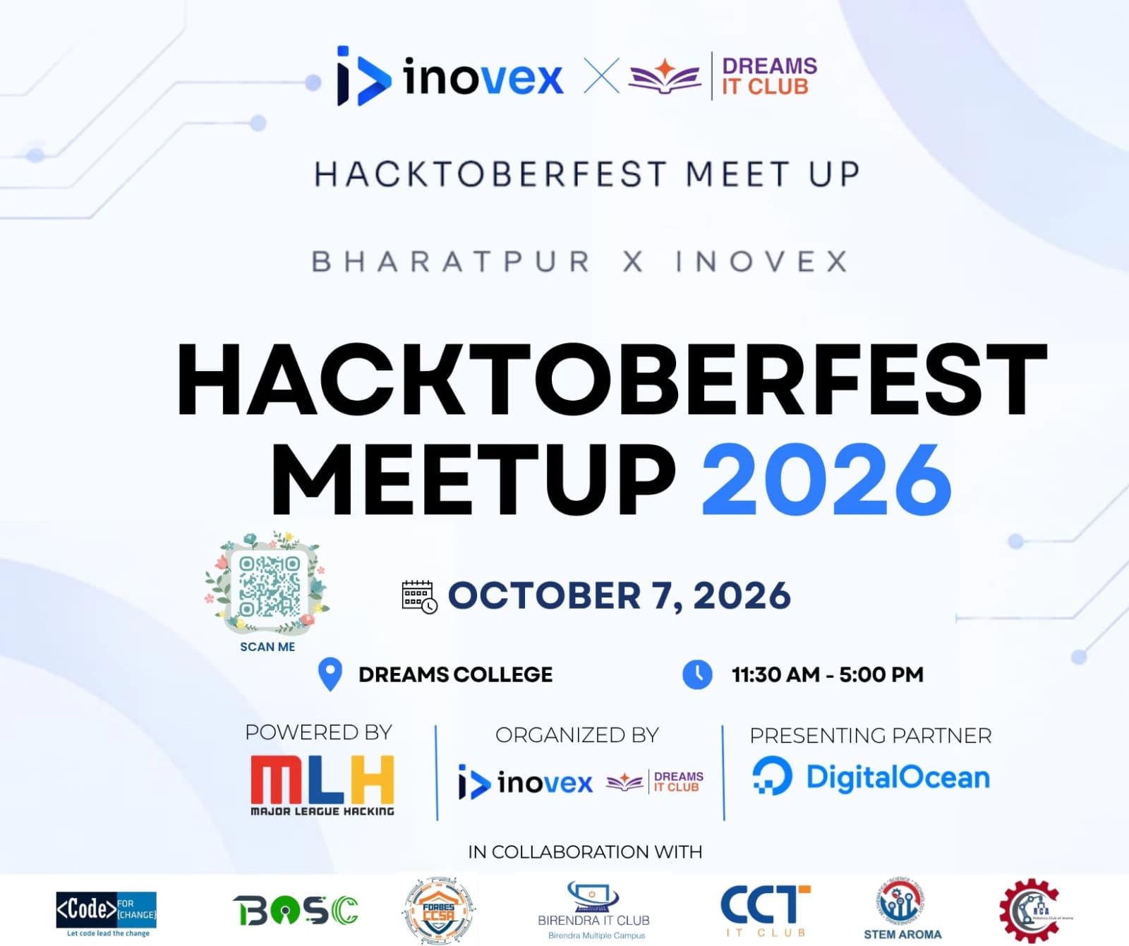 Hacktoberfest Meetup Bharatpur 2026 poster