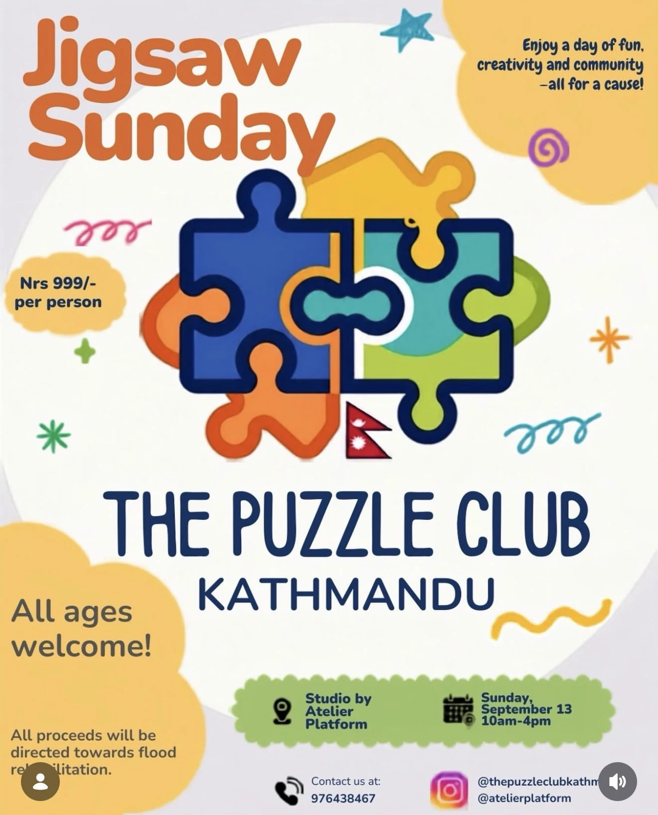 Puzzle Day for Flood Relief poster