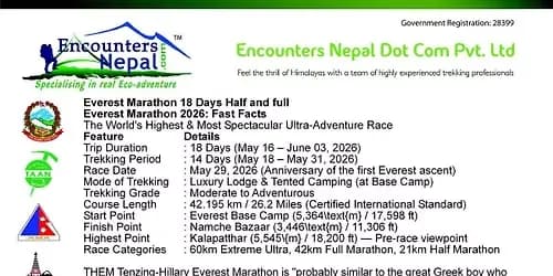 Everest Marathon 2027 poster