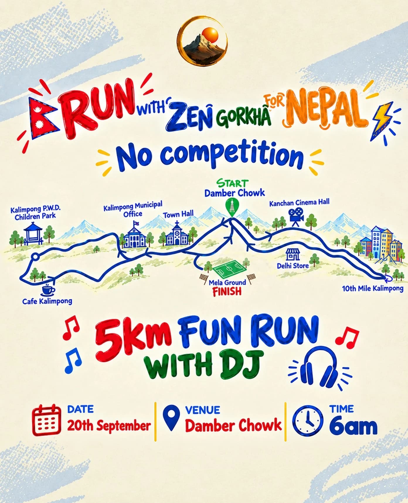 Run With Zen Gorkha for Nepal — 5 KM Fun Run poster