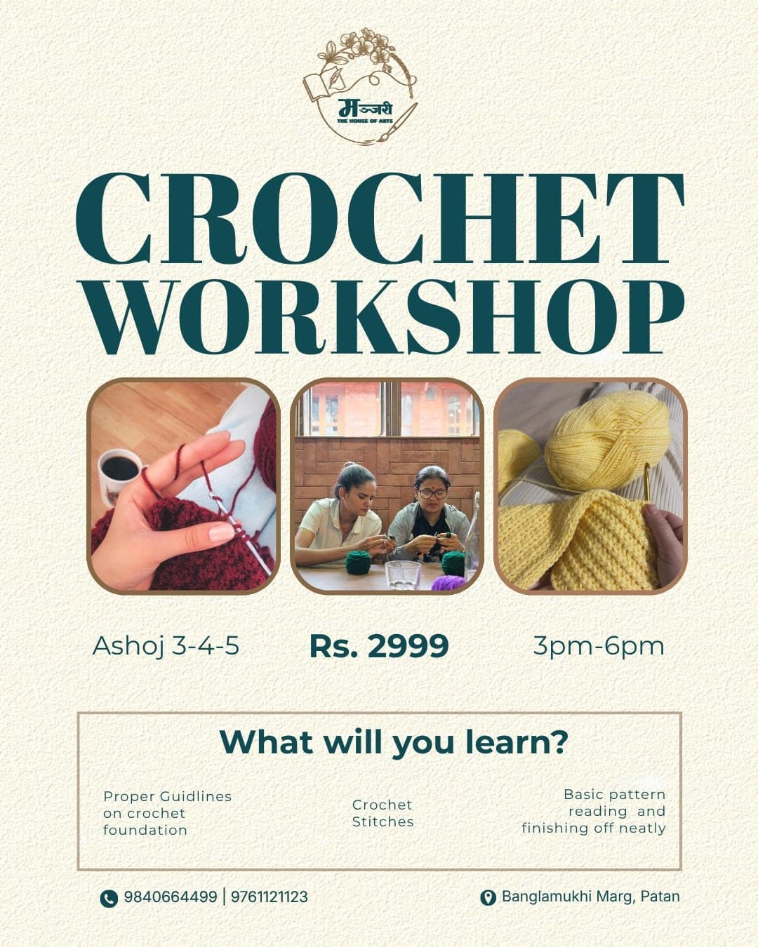 Crochet Workshop at Manjari: The House of Arts poster