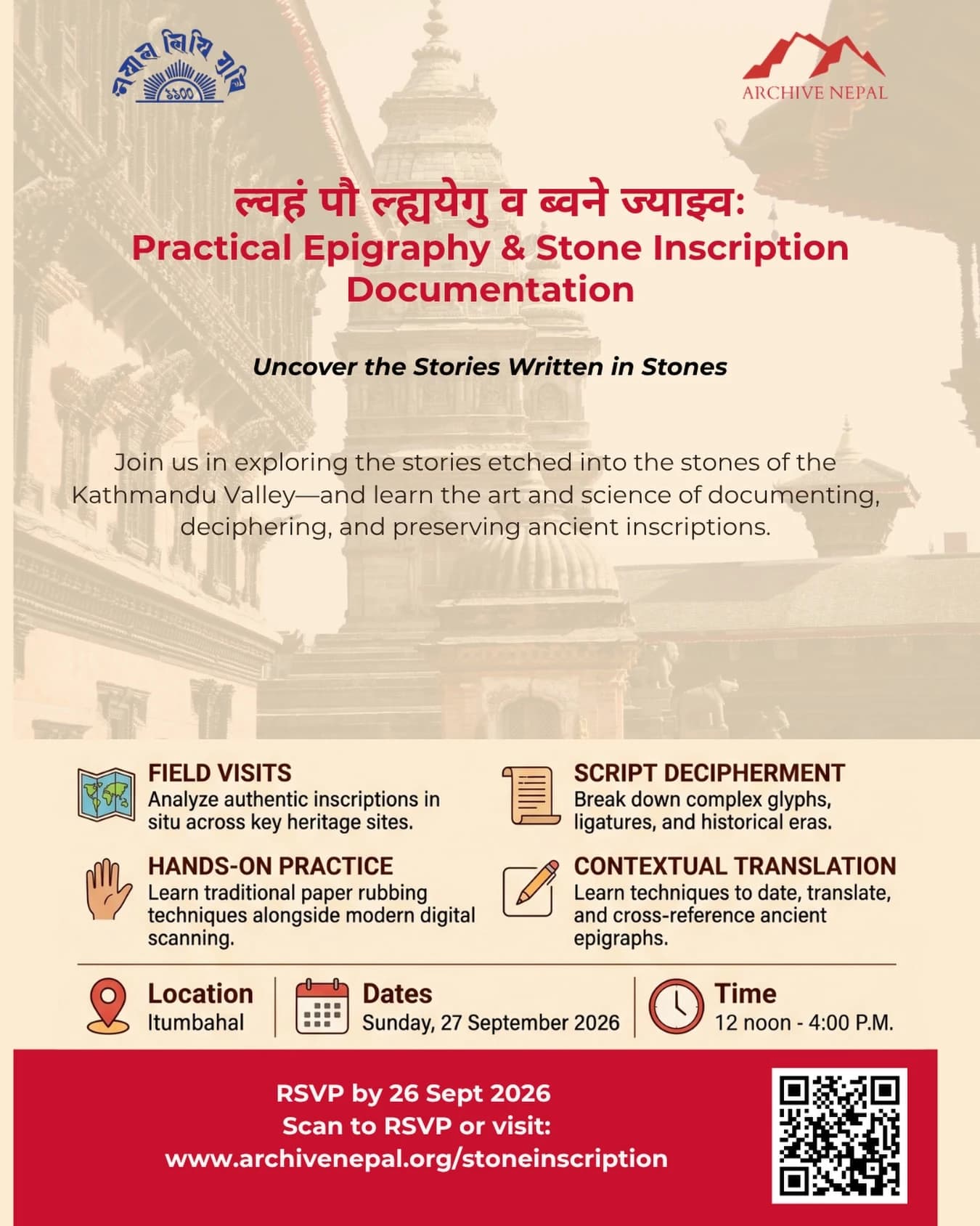 Practical Epigraphy & Stone Inscription Documentation poster