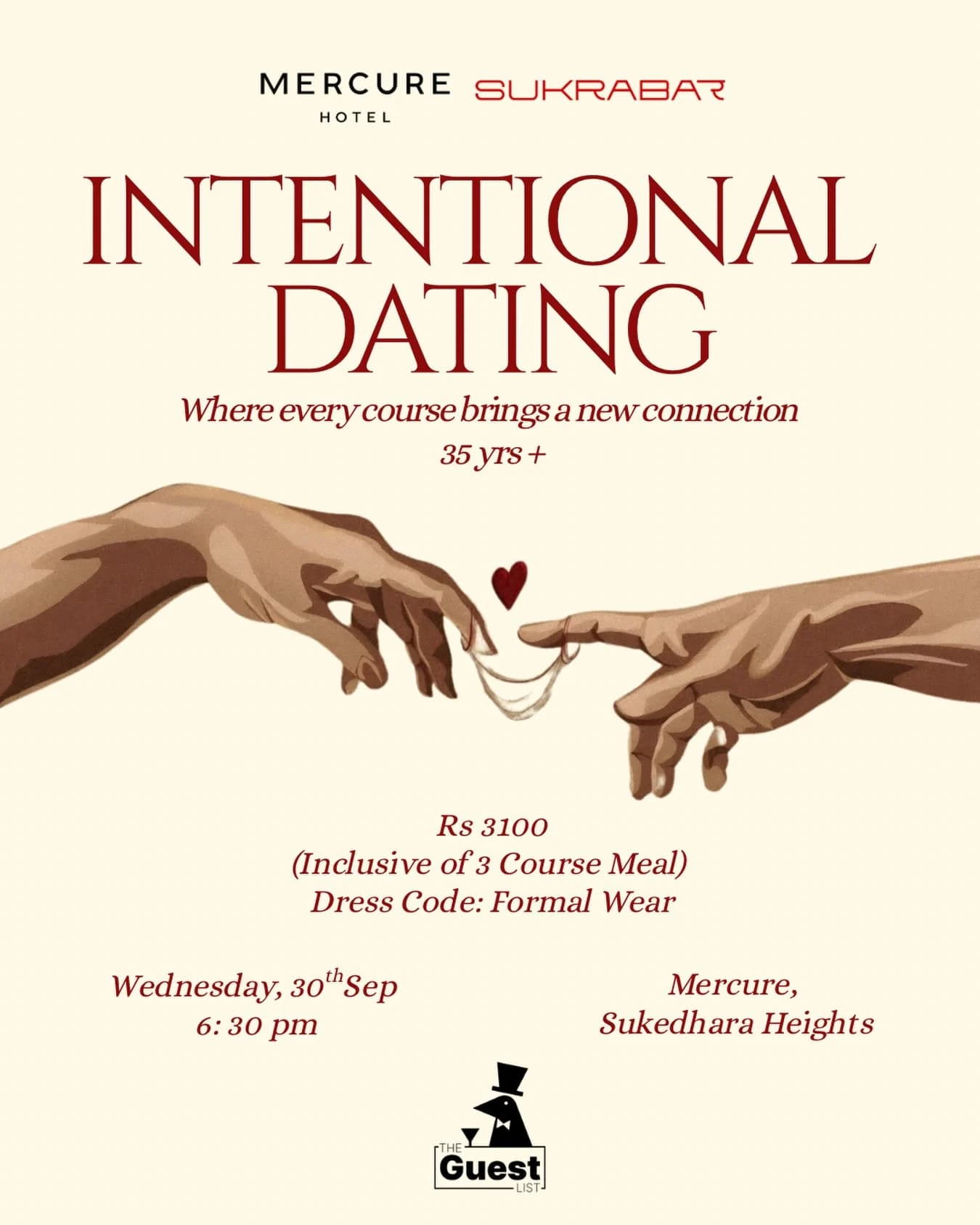 Intentional Dating (35+) – Three-Course Dinner at Mercure poster