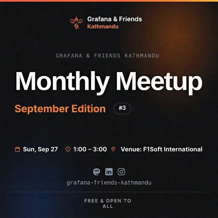 Grafana & Friends Kathmandu Monthly Meetup #3 poster