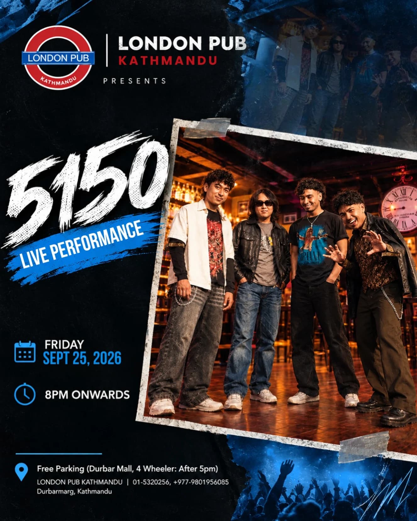 5150 Live at London Pub poster