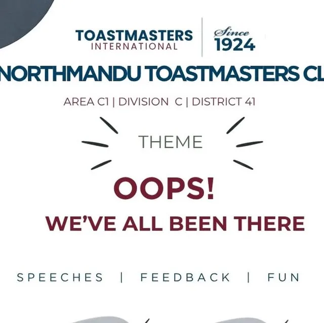Northmandu Toastmasters: Oops! We've All Been There poster