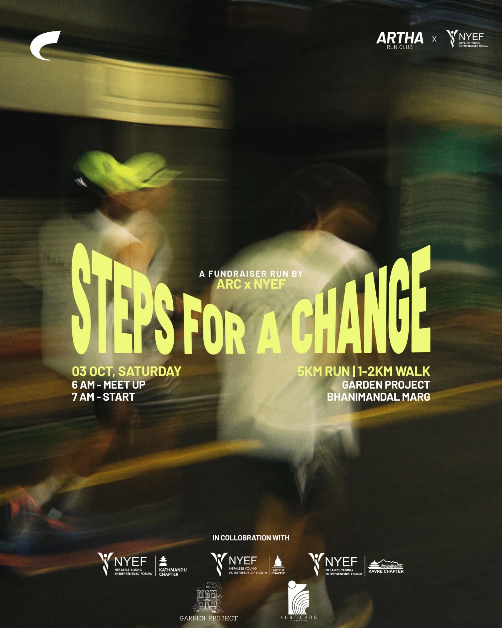 Steps for a Change: Fundraiser Walk & Run poster