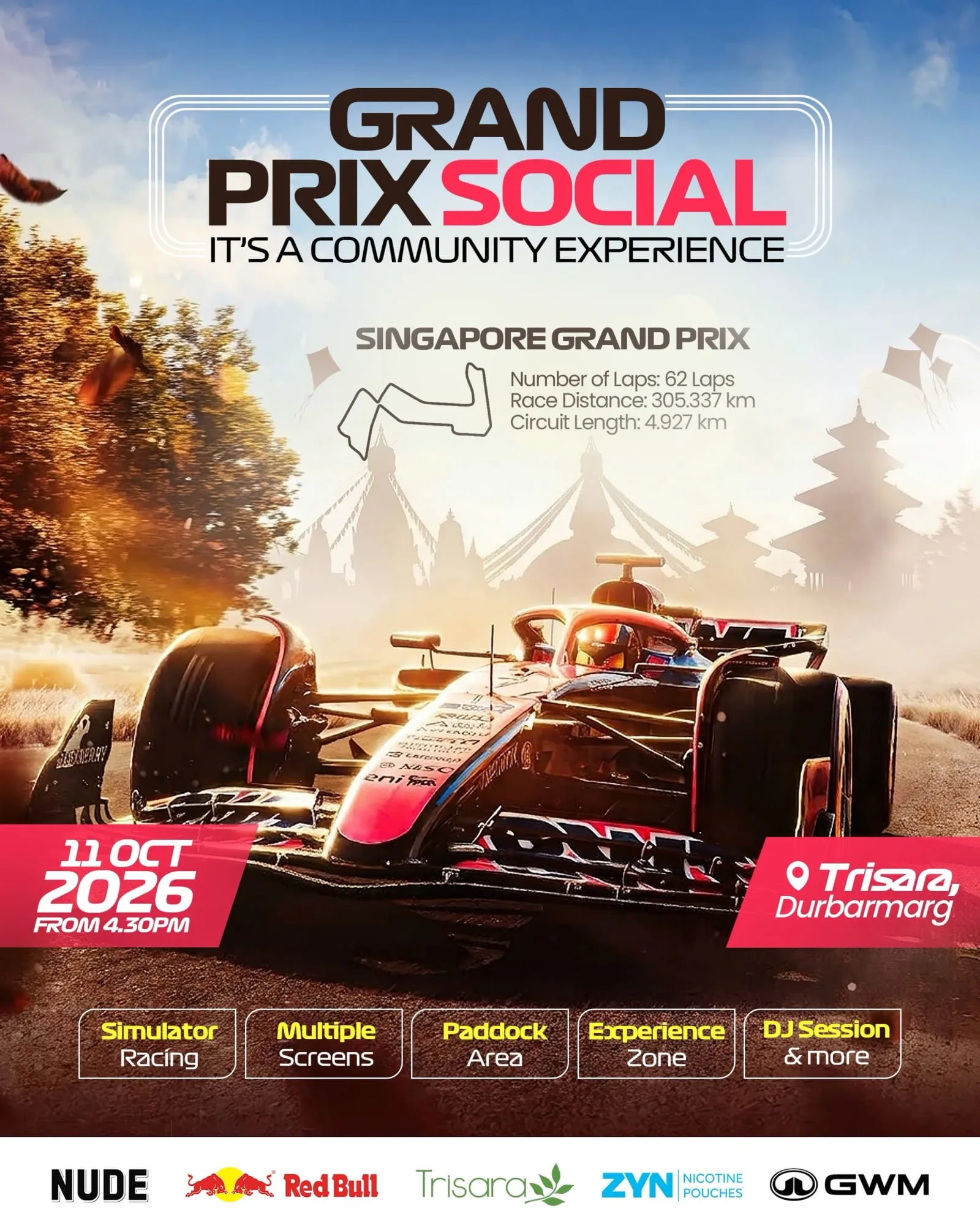 Grand Prix Social: Singapore GP Watch Party at Trisara poster