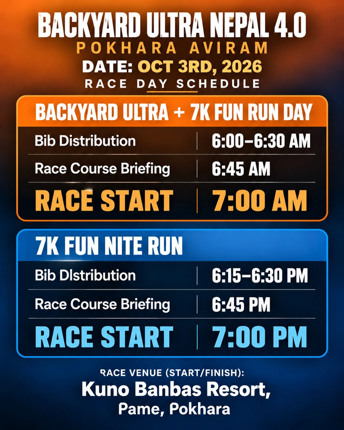 Backyard Ultra Nepal 4.0 — Pokhara poster