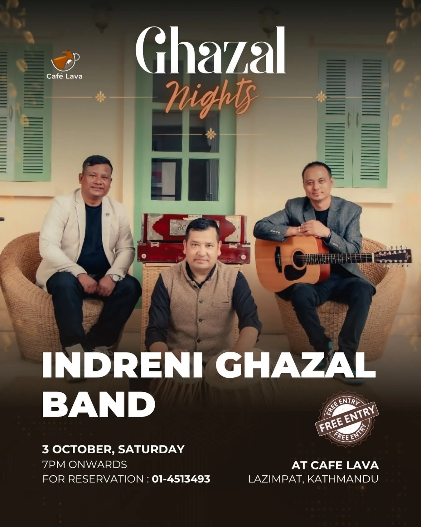 Ghazal Night with Indreni Ghazal Band at Cafe Lava poster