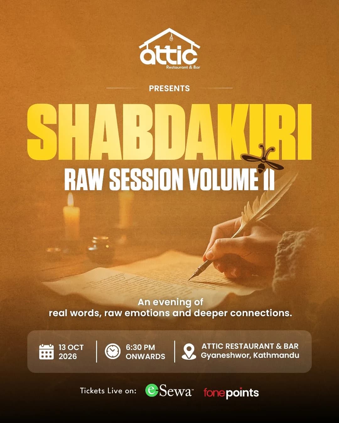 Shabdakiri Raw Session Volume II at Attic poster