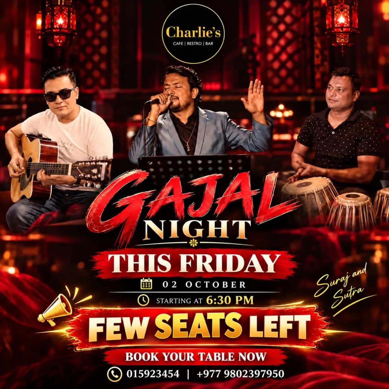 Gajal Night with Sutra Gajal Band at Charlie's poster