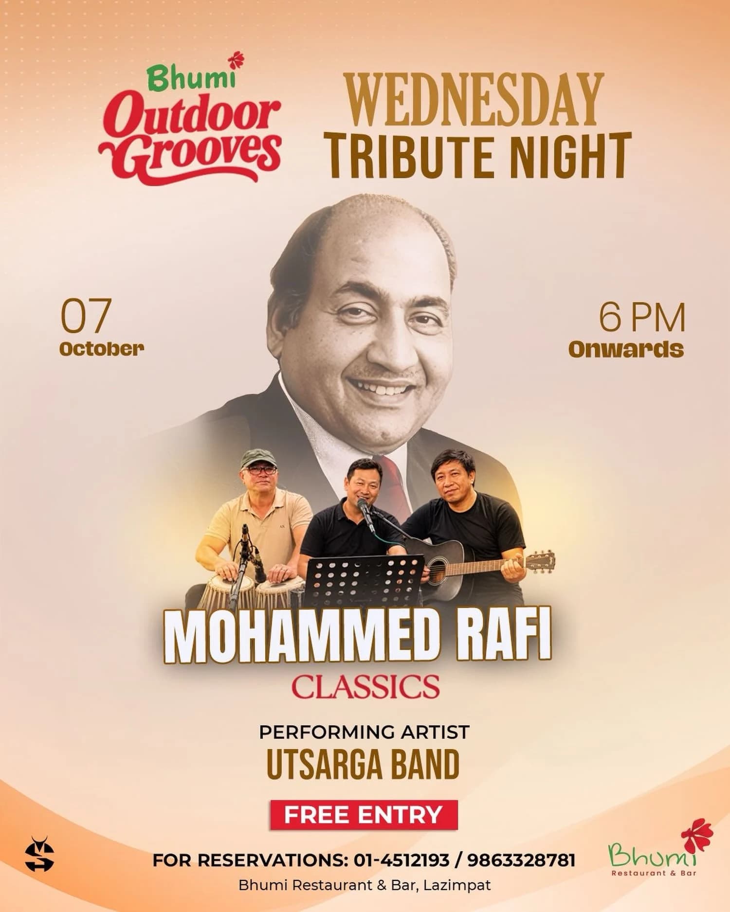 Mohammed Rafi Tribute Night with Utsarga Band at Bhumi poster