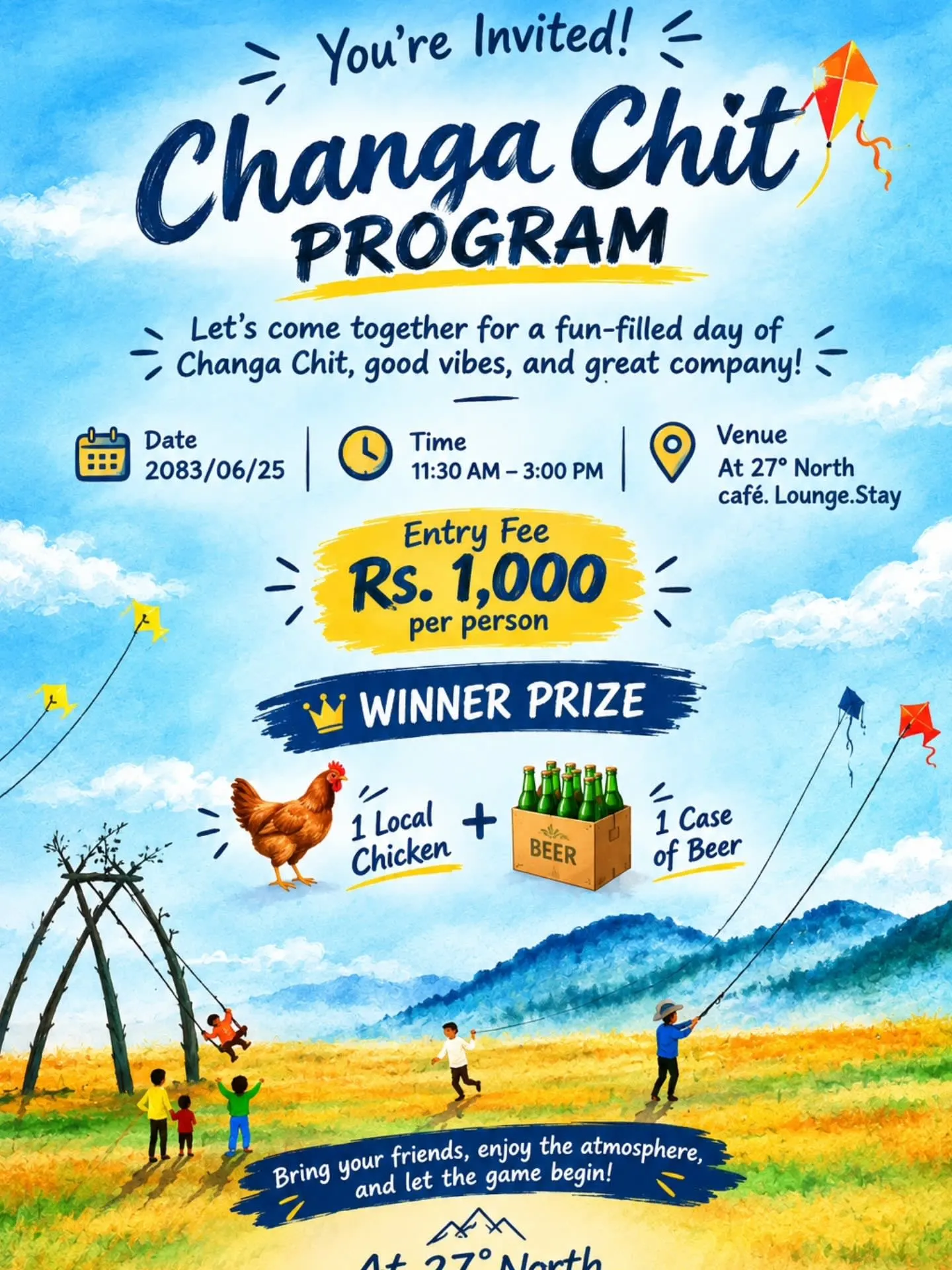 Changa Chit Kite Program at 27° North, Nagarkot poster