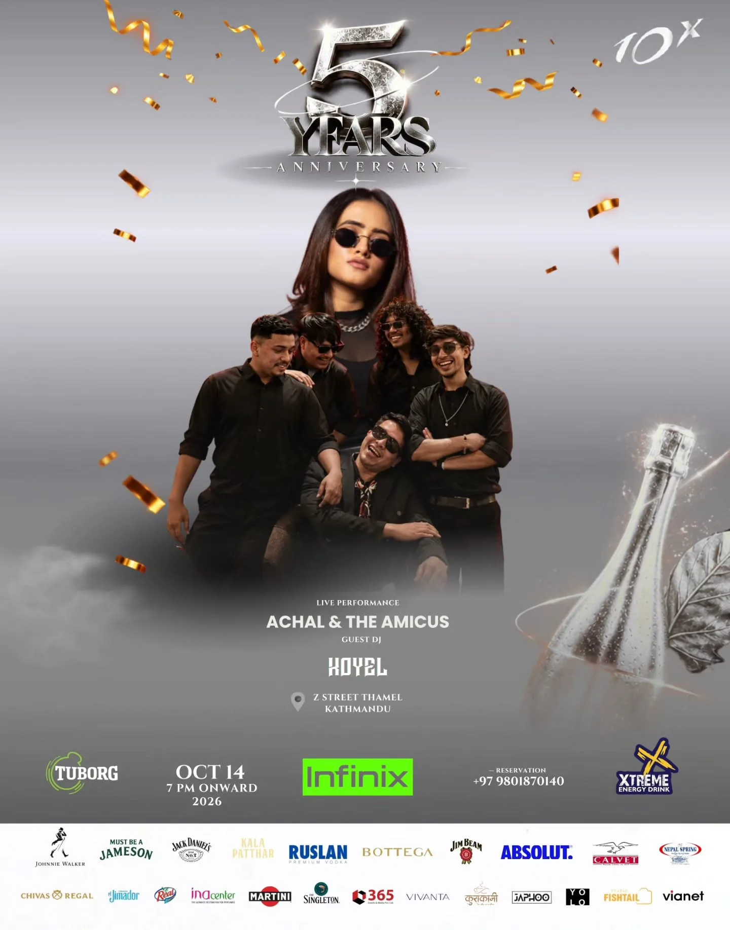 Club 10X 5th Anniversary with Achal & The Amicus and DJ Koyel poster