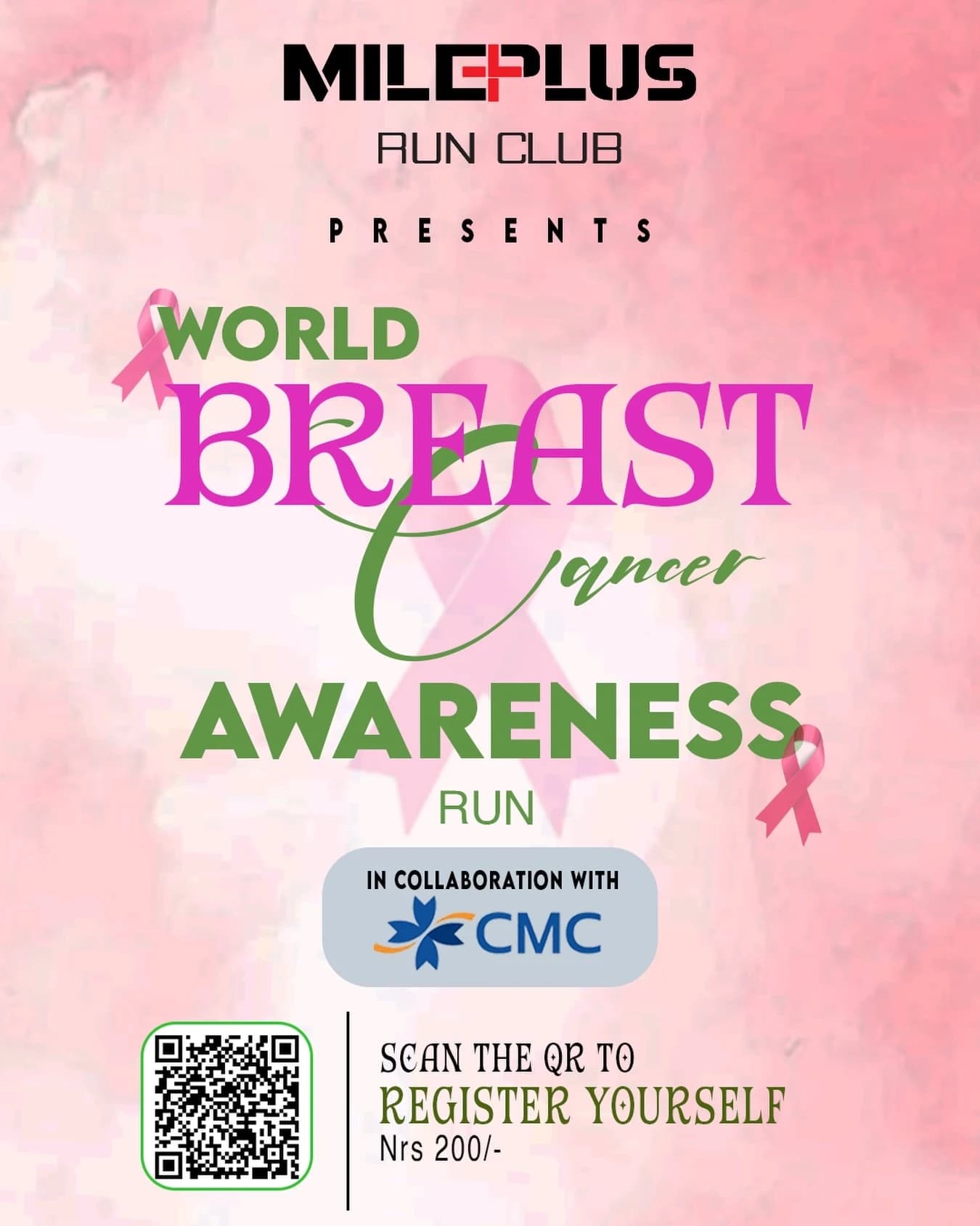 World Breast Cancer Awareness Run by MilePlus Run Club poster