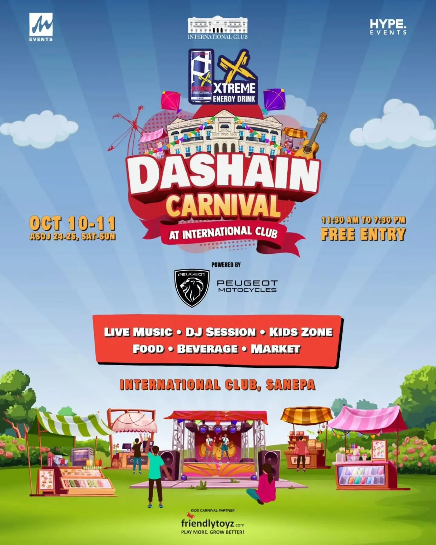 Xtreme Dashain Carnival at International Club, Sanepa poster