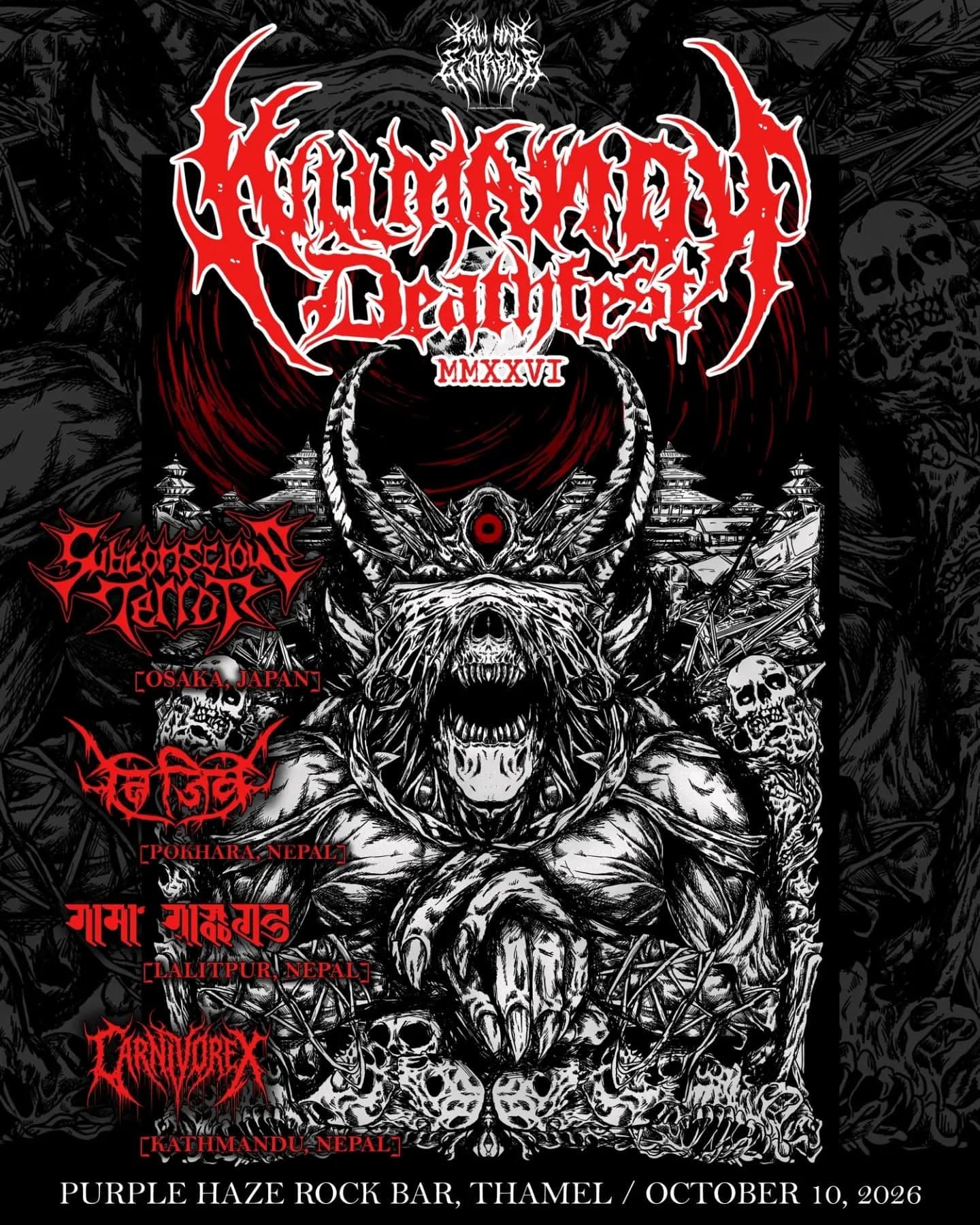 Killmandu Deathfest MMXXVI at Purple Haze poster