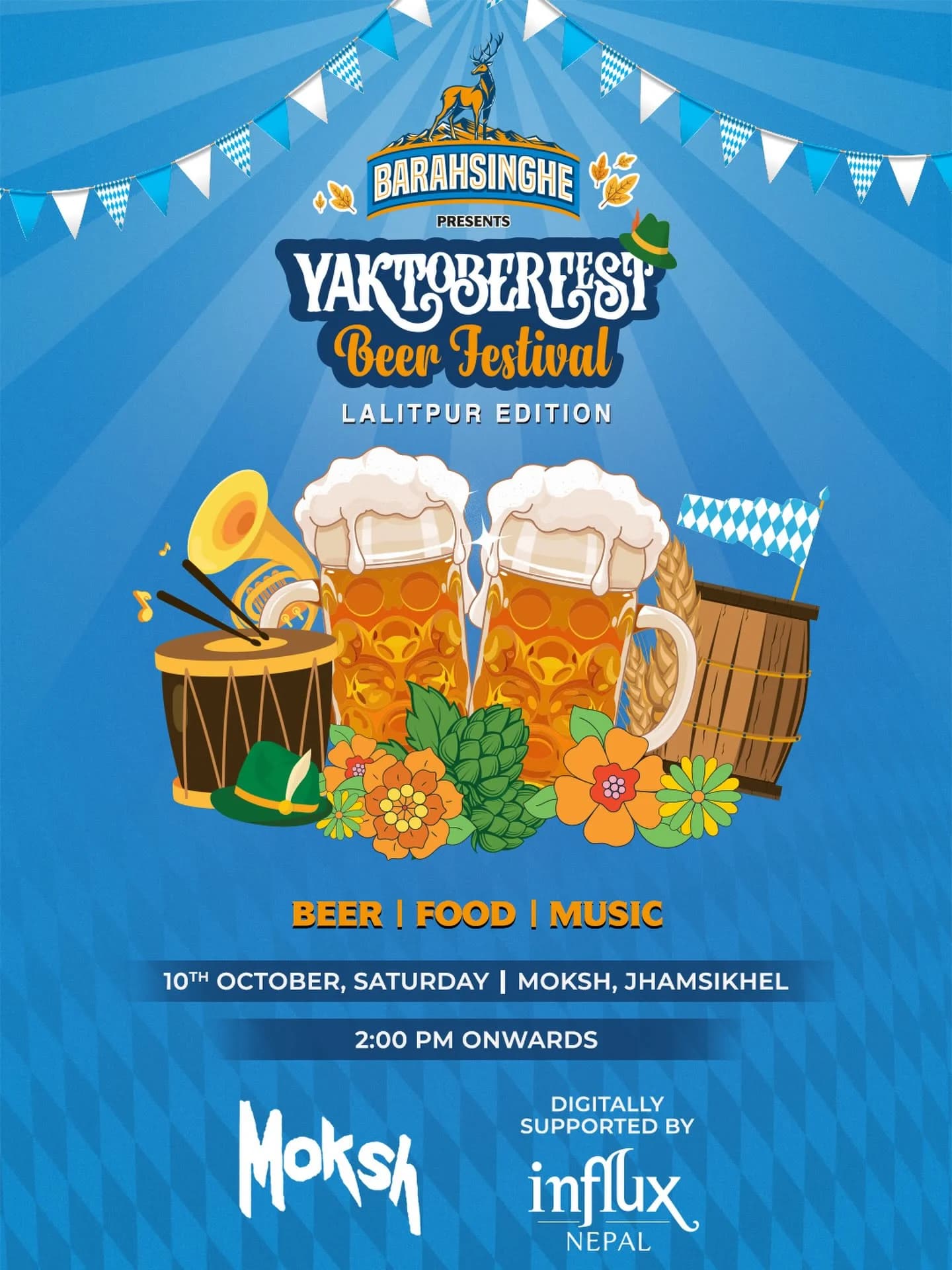 Barahsinghe Yaktoberfest Beer Festival at Moksh (Lalitpur Edition) poster