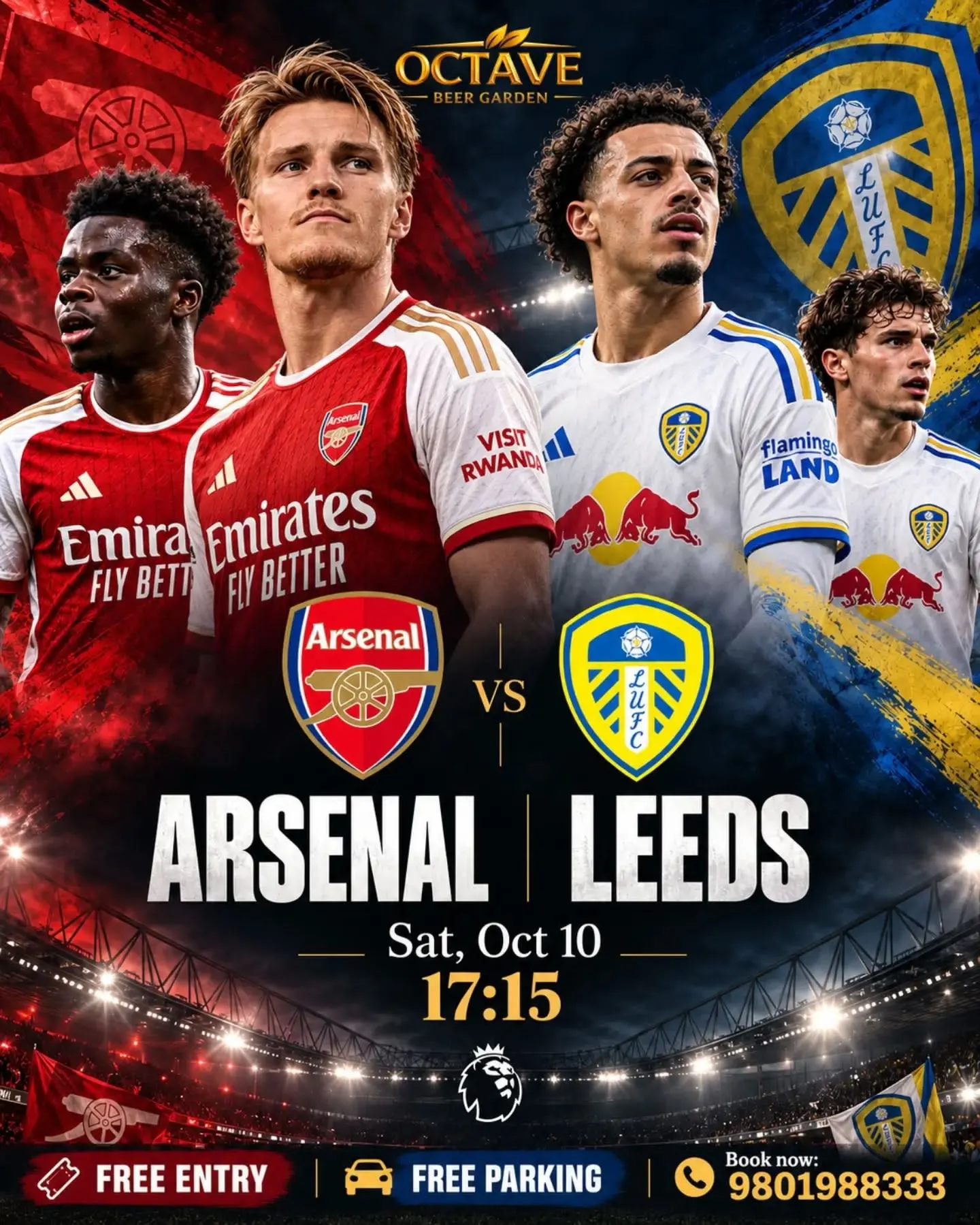 Arsenal vs Leeds Live Screening at Octave poster