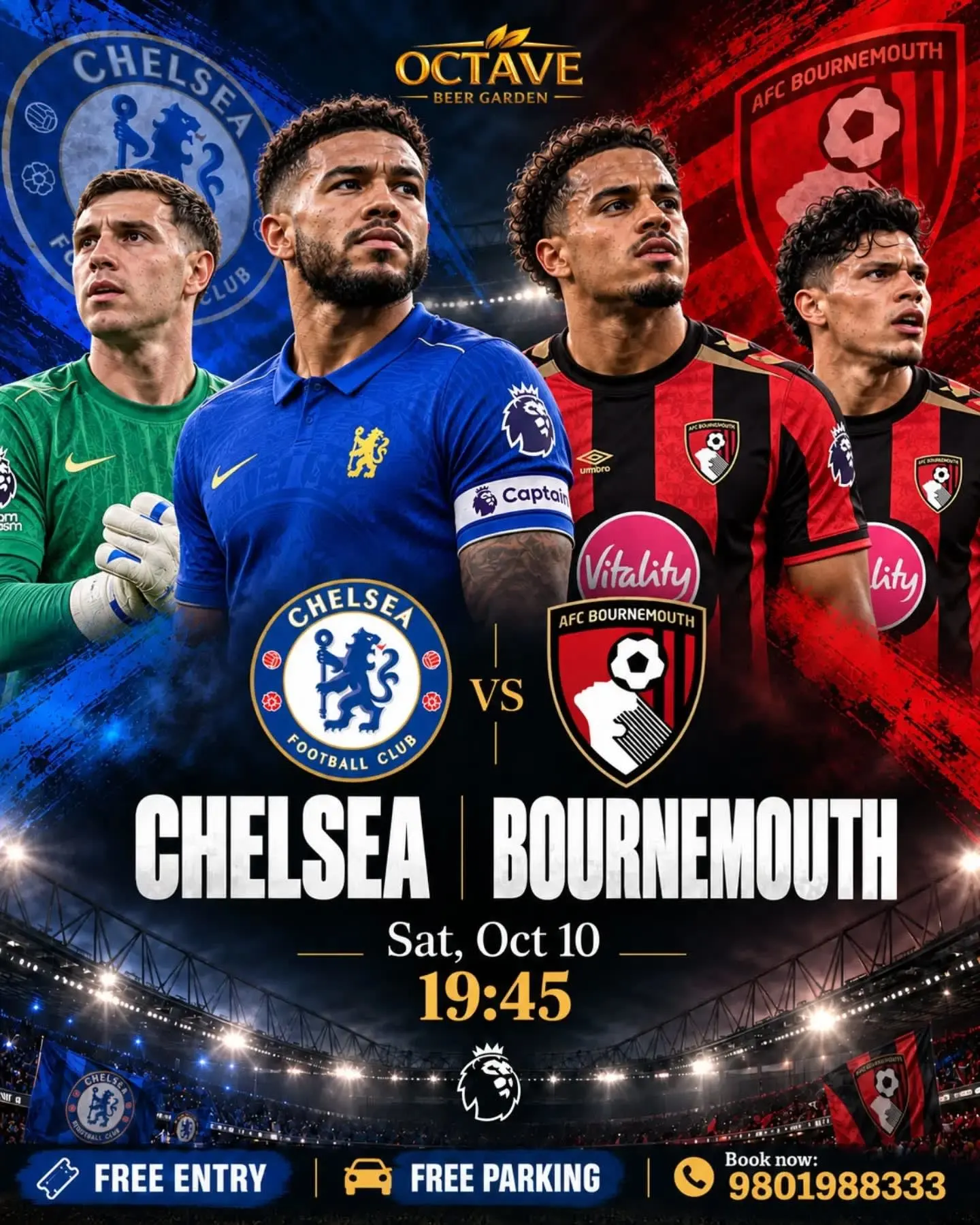 Chelsea vs Bournemouth Live Screening at Octave poster