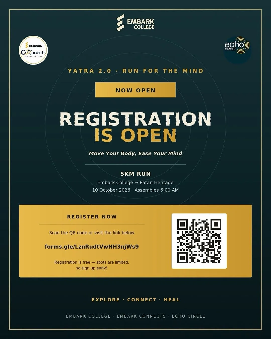 Yatra 2.0: Run for the Mind — 5K for World Mental Health Day poster