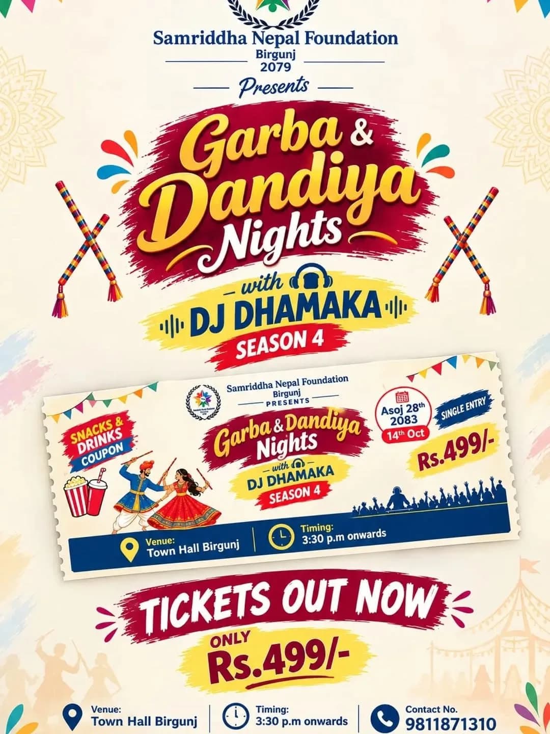 Garba & Dandiya Nights Season 4 with DJ Dhamaka — Birgunj poster