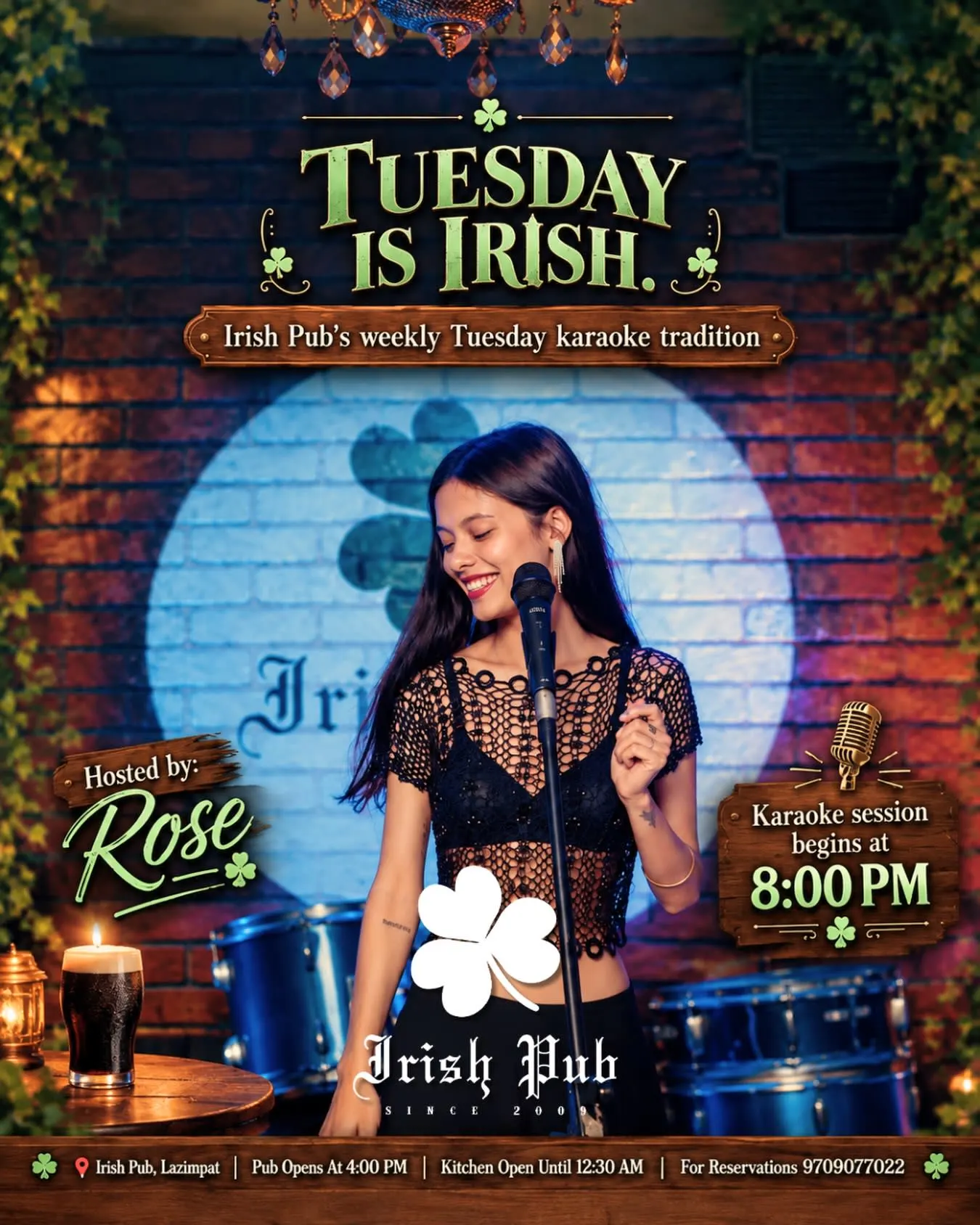 Tuesday Karaoke Night at Irish Pub poster