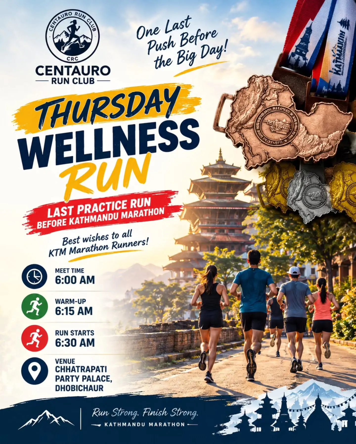 Thursday Wellness Run: Last Practice Run Before the Kathmandu Marathon poster