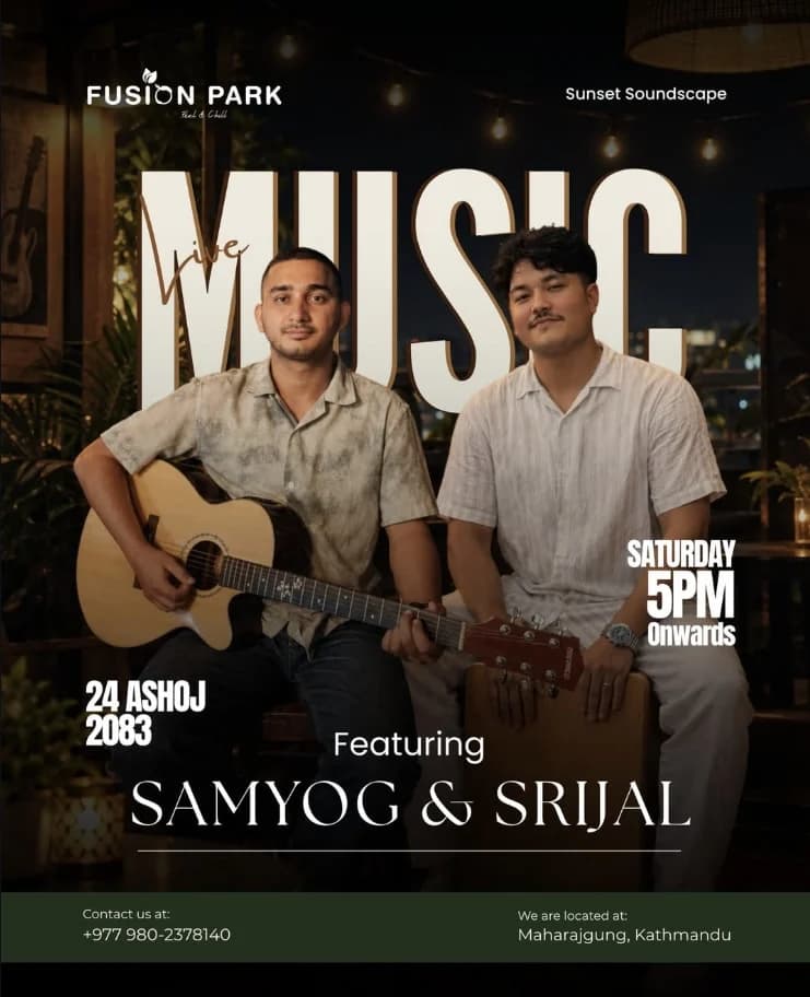 Live music at Fusion Park: Featuring Samyog & Srijal poster