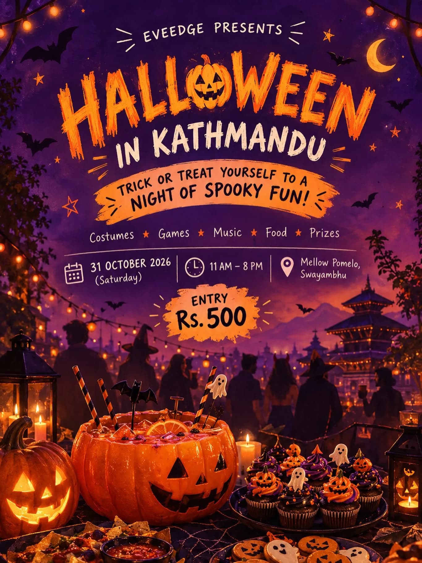 Halloween in Kathmandu at Mellow Pomelo poster