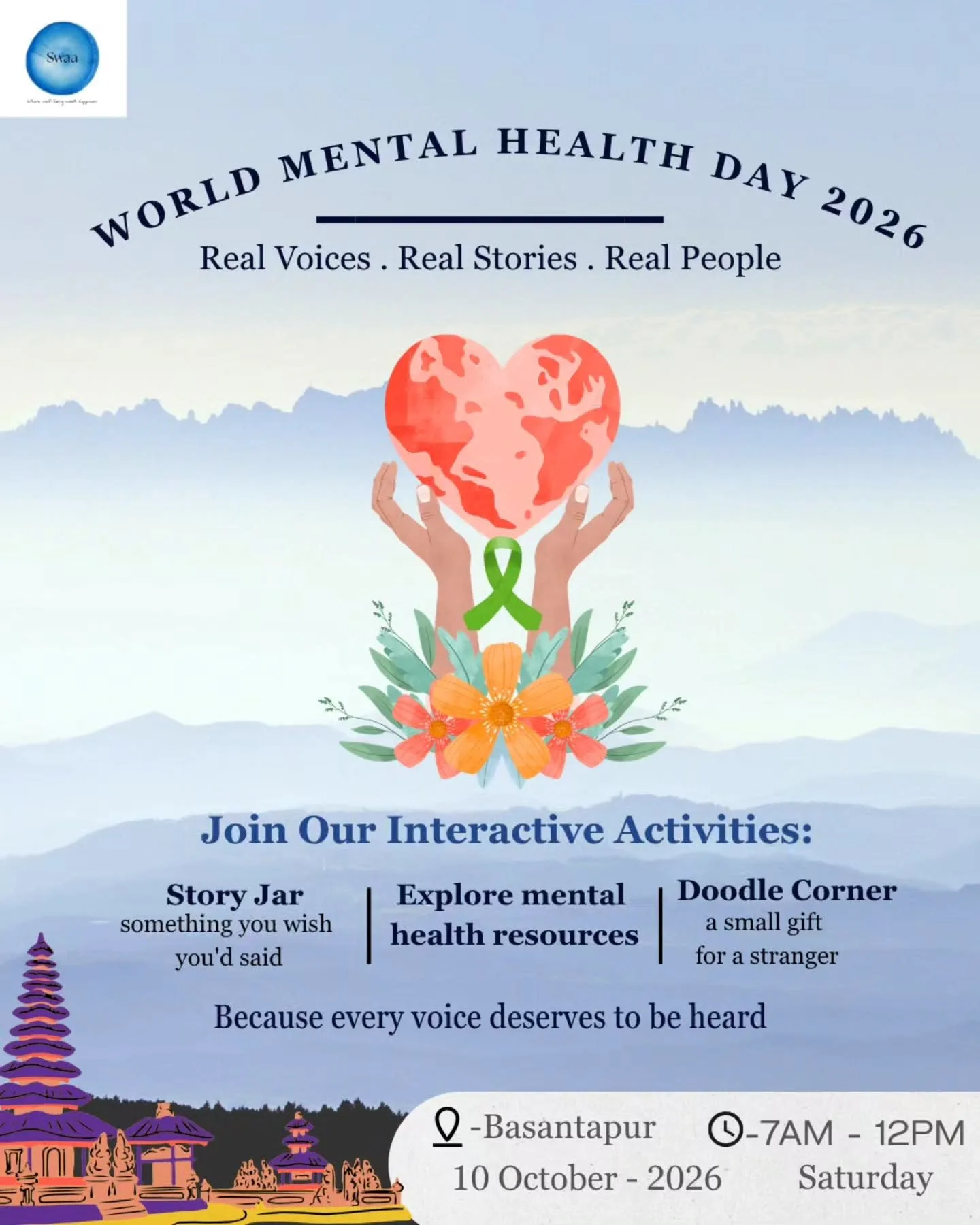 World Mental Health Day at Basantapur by SWAA poster