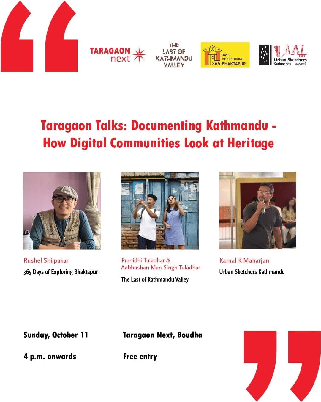 Taragaon Talks: Documenting Kathmandu — How Digital Communities Look at Heritage poster