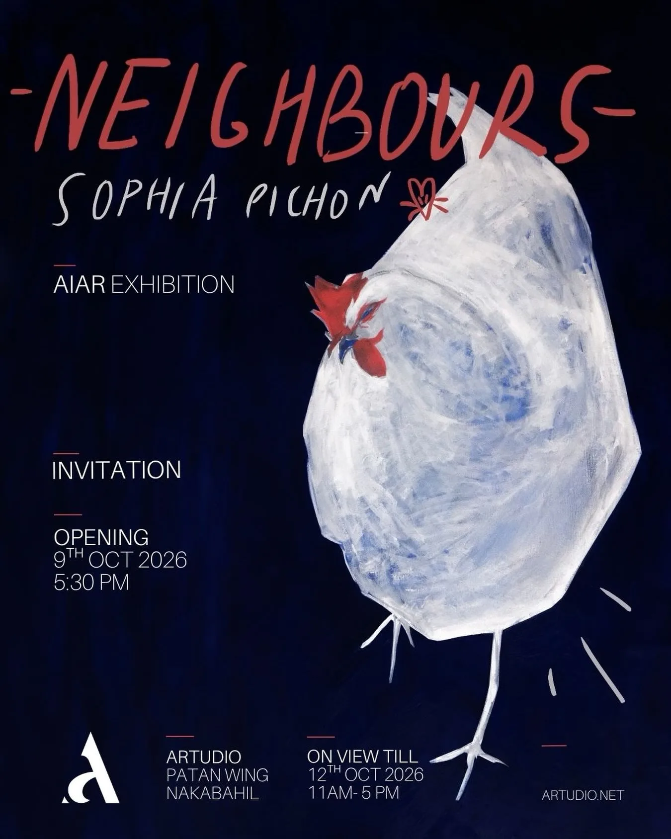 Neighbours — Exhibition Opening (Sophia Pichon Riviere, AIAR) poster