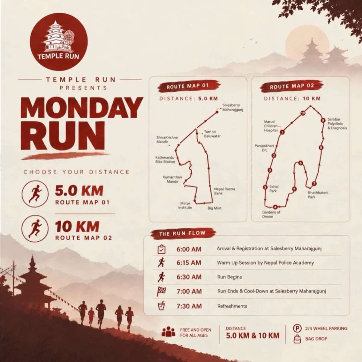 Temple Run — Monday Run Club poster