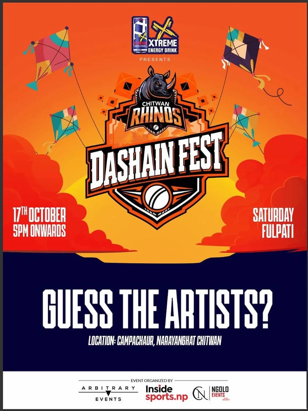 Chitwan Rhinos Dashain Fest poster