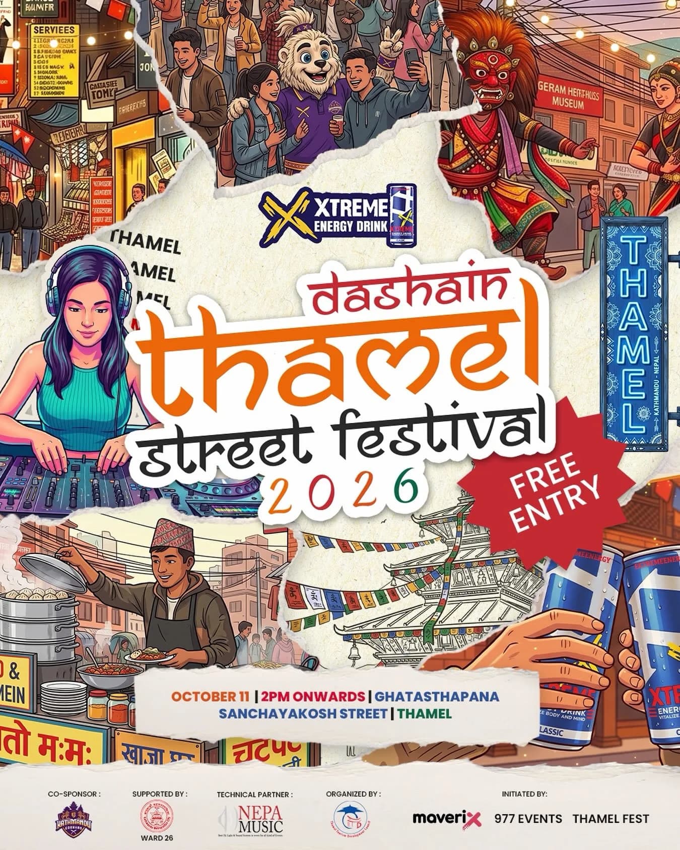 Dashain Thamel Street Festival 2026 poster