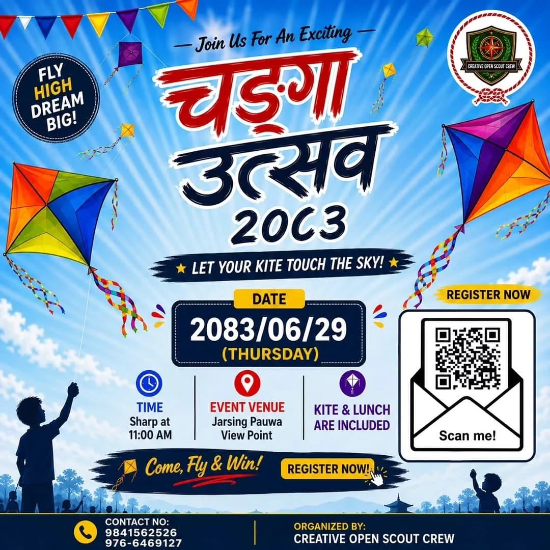 Changa Utsav 2083: Dashain Kite Competition at Jarsing Pauwa poster