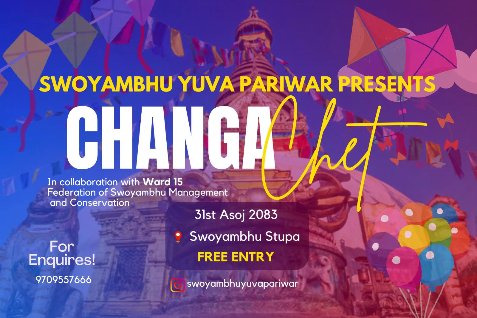 Changa Chet 3: Kite Flying Competition at Swoyambhu poster