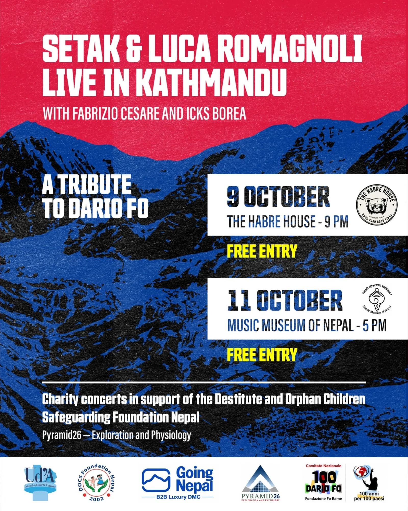Setak & Luca Romagnoli Live: A Tribute to Dario Fo at the Music Museum of Nepal poster