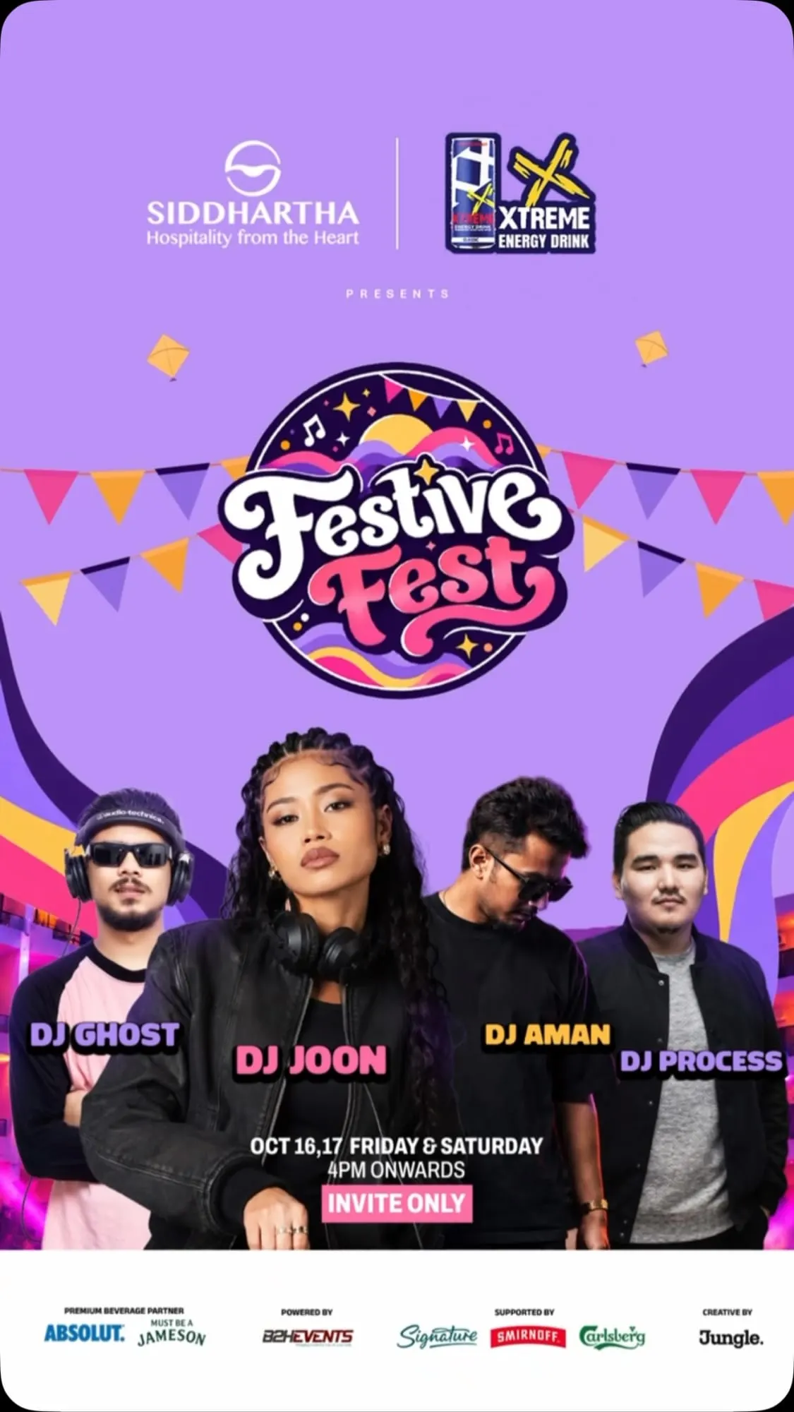 Festive Fest at Hotel Siddhartha, Narayangarh — DJ Joon, DJ Ghost, DJ Aman, DJ Process (Saturday) poster