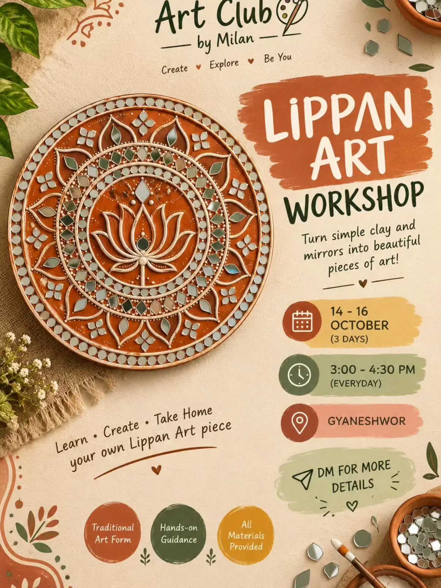 Lippan Art Workshop by Art Club by Milan (3 days) poster